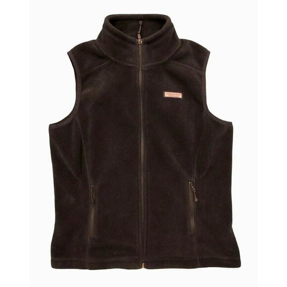 Vineyard Vines Women S Fleece Vest Navy Blue Small Full Zipper Excellent - Picture 1 of 4